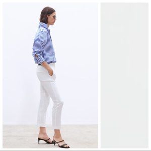 NEW Zara White Mid-waist Skinny Trouser / Size XS